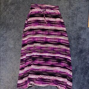 Worthington Pink and Black Tie Front Maxi Skirt